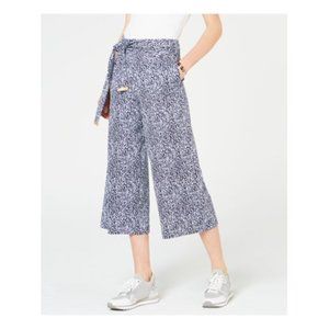 MICHAEL KORS Womens Blue Printed Cropped Pants